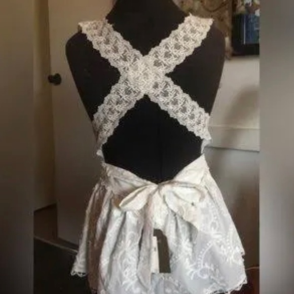 Forever that girl. White criss cross embroidered tank.‎ NWT - Picture 2 of 5